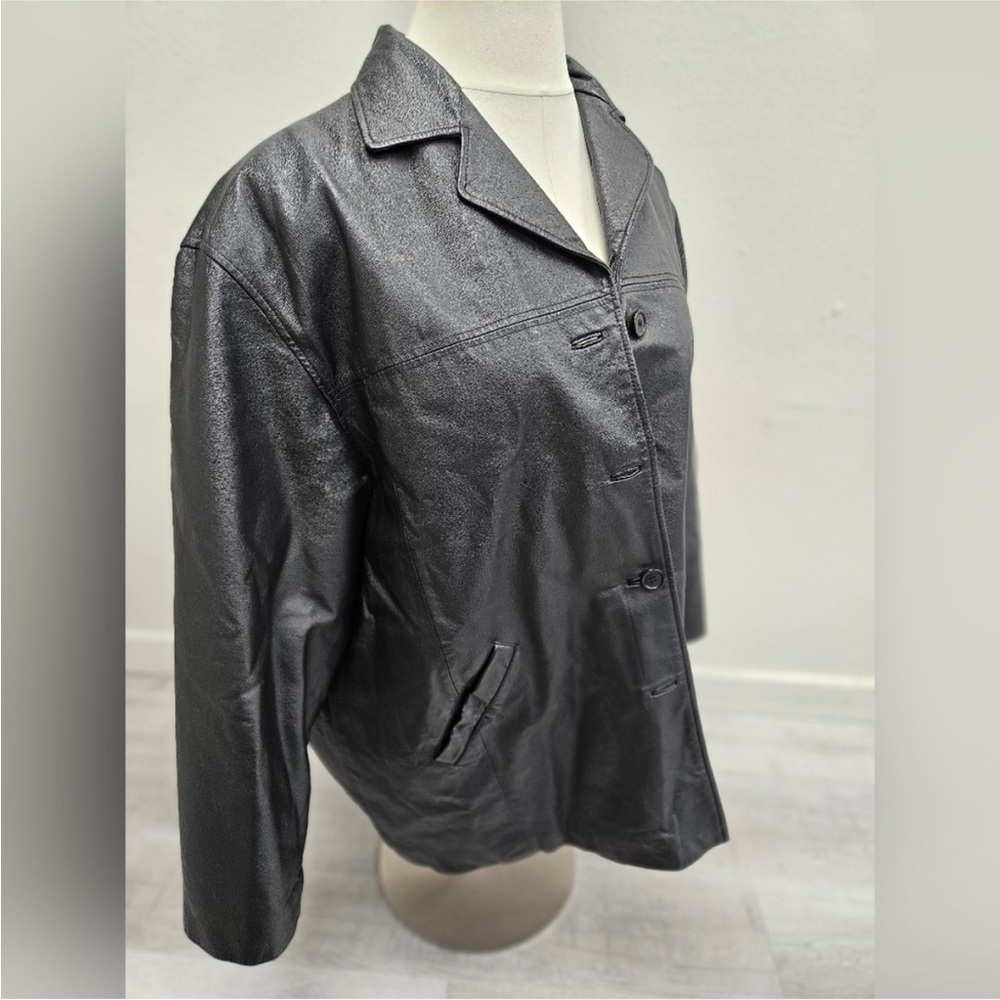 Classic Black Leather Jacket - Picture 2 of 7